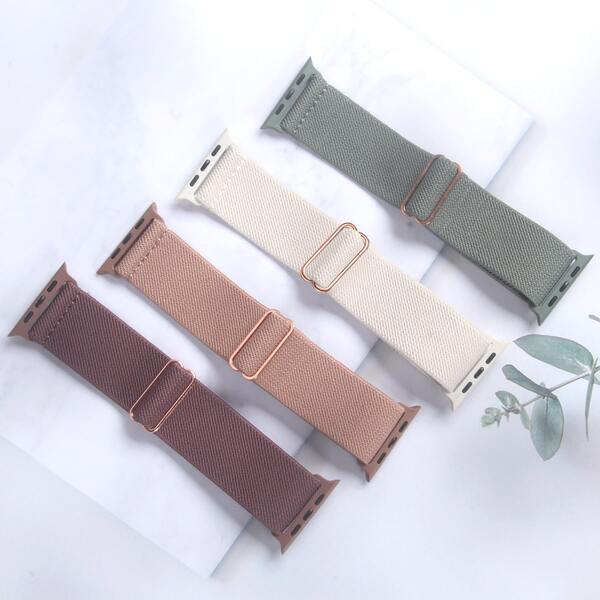 4 piezas Correa de reloj para mujer y hombre, Nylon elástico y transpirable compatible con Apple Watch de 49mm, 46mm, 45mm, 44mm, 42mm, 41mm, 40mm, 38mm, Ultra3 Series11 10 9 8 7 6 5 4 3 2 1, 18mm 20mm 22mm Liberación rápida universal Correa de nylon elástica compatible con Samsung Galaxy Watch7 6 5 4 6Classic 4Classic, Suave compatible con Amazfit Watch/Garmin Watch/Hua Wei Watch GT6/Xiao Mi Watch