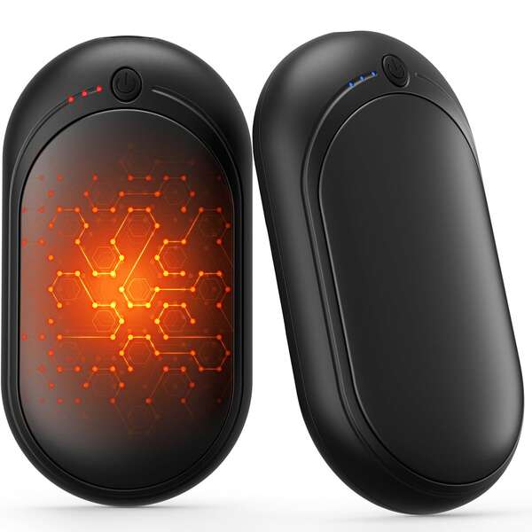 سخان يدوي محمول، سخان يدوي لمدة 20 ساعة، سخان يدوي محمول صغير بتقنية الذكاء الاصطناعي 2 حزمة، 3000 مللي أمبير*2 قابل لإعادة الشحن، سخان جيب كهربائي قابل لإعادة الاستخدام كهدية، مناسب للياقة البدنية والصيد والجولف والتخييم والأعياد والعطلات