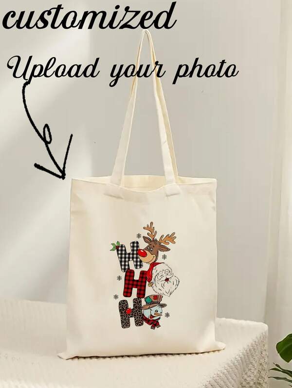 1pc Customized Canvas Bag, Unique Design (Photo, Landscape, Illustration), Foldable, Large Capacity, Lightweight, Stylish, Personalized Tote Bag, Shoulder Bag, Casual Shopping Bag Letter Portable, Multifunction, Versatile, Large Capacity, Functional Women, Rookies & White-Collar Workers For Anniversaries, For Birthdays, For Christmas, For Winter, For Holiday/ Vacation, For School, For Business/Commute/Work/Office Letter Multifunction,Versatile,Large Capacity,Functional,Practical,All-Purpose Vintage,Cute,Adorable,Contracted,Vacay Vibes/Vacation,Minimalist Personalized Gifts For Women,School Bag/College Backpack,Tote Bag Large Ideal Gifts For HerWomen, Rookies & White-Collar Workers,Girlfriend,Pink Girls,Family,Friends,Girlfriend,Boyfriend