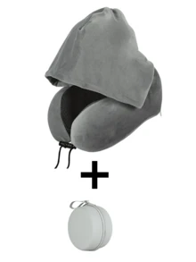 可调节颈枕 - 聚酯纤维材质，可水洗，多种颜色可选，适合汽车旅行和户外使用，舒适支撑颈部