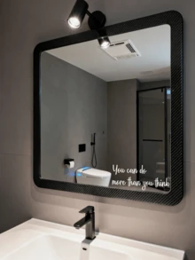 1/2Pcs Inspirational "You Can Do More Than You Think" Mirror Decal Set – Gloss Wall Sticker | Self-Adhesive Motivational Empowerment Quote, Home Decor Accessory For Bathroom & Bedroom - Multicolor - View 10