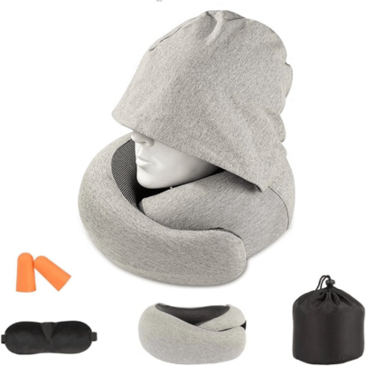 Foam Travel Neck Pillow For Airplanes �C Ergonomic Neck Support Cushion For Sleeping On Flights, Trains &Amp; Cars �C Bre...