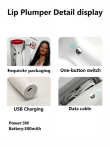 Lip Plumper, Vacuum Suction Lip Enhancer - Instant Natural Lip Plumping, Painless Home Lip Plumping Tool, Silicone Material, Portable, Designed Specifically For Women.