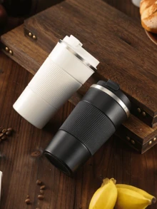 510ml Stainless Steel Vacuum Insulated Travel Mug, Double Wall Anti-Slip Coffee Tumbler With Leak-Proof Lid, Portable Office School Car Cup, Long-Lasting Hot & Cold Drink Flask, Multi-Color Reusable Water Bottle For Home, Outdoor, Commuting - Multicolor - View 3