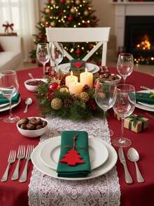 Roly 30 件裝聖誕裝飾品 - 聖誕樹 - 由毛氈製成，配有掛繩，是裝飾聖誕樹、家居和禮品的理想之選，輕巧且用途廣泛。 - 紅色 - 查看 6