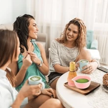 Matcha Tea Set �C Japanese Matcha Bowl With Spout, Bamboo Whisk, Scoop, Holder &Amp; Strainer �C Complete Ceremonial Mat... - Pink - View 8