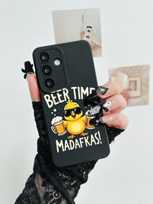 1 Ốp lưng điện thoại mềm họa tiết vịt đen và bia tương thích với Samsung S25/S24FE/S23PLUS/S20/A54/A52/A33/A16/A12/A05S/A15/A14/A50/A53/S23/S24/S21FE/S23 Ultra/S24 Ultra/A33, thích hợp làm quà tặng sinh nhật, Giáng sinh, bạn gái, bạn trai hoặc tự sử dụng - Nhiều màu - Xem 3