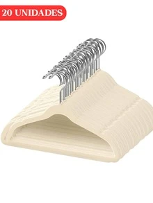 Durable, Flexible, Super Resistant Non-Slip Velvet Hanger - Saves Wardrobe Space - 米色 - 查看 11