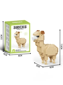 1776pcs Funny Cartoon Animal Building Blocks Set, Giraffe/Zebra/Deer/Antelope/Camel/Cow/Alpaca, Creative Educational DIY Model, Mini Assembly Blocks, Home Decor, Desk Ornament, Halloween/Christmas/Birthday Gift - Multicolor - View 23