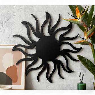 1 st metall galen sol väggdekor, väggskulpturer, galen soldekor, solväggkonst, trädgårdsdekor, uteplatsverandadekor, utomhusväggdekor, heminredning, utomhusdekoration