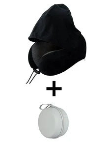 可调节颈枕 - 聚酯纤维材质，可水洗，多种颜色可选，适合汽车旅行和户外使用，舒适支撑颈部