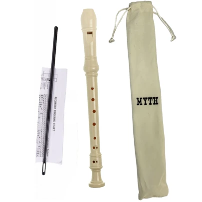 Zaidan's Flauta Doce Barroca Soprano Alemã Com Bag Vareta De Limpeza Cor Creme