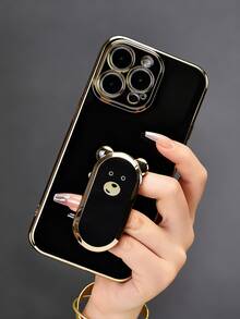 1个电镀可爱小熊手机支架,电镀手机壳带隐藏式支架,防震超薄保护套,保护摄像头镜头,兼容 17/6/7/8/X/XS/XR/11/12/13/14/15/16、Galaxy S9/S10/S20/S21/S22/S23/S24/S25、A03/A04/A05/A06/A07/A17/A12/A13/A14/A15/A16/A21S/A22/A23/A24/A25/A31/A32/A33/A34/A35/A50/A51/A52/A53/A54/A55/A71、Note8/9/10 - 黑色 - 查看 4