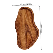 1 件优雅木质托盘，配拉丝金属把手 - 非常适合盛放牛排、早餐、寿司、甜点和咖啡 - 时尚的厨房和餐厅装饰，完美适用于用餐、聚会、娱乐和家居装饰，现代中心摆件，咖啡桌托盘和储物托盘，厨房配件