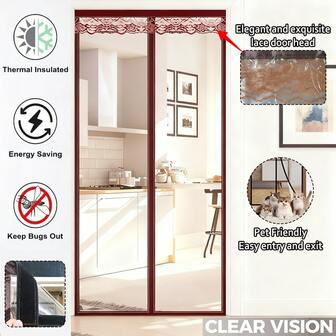 AIYYIPA Cortina de puerta transparente de aire acondicionado AIYYIPA EVA - Cierre magnético, cortina de puerta aislante y eficiente en energía para dormitorio, cocina, entrada de puerta, ideal para apartamentos y casas, sin necesidad de perforar, para uso en múltiples habitaciones