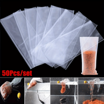 50PCS/Set Premium Super Fast Dissolving Fishing PVA Bags - High-Quality Tackle & Bait Containment Solution For Ultimate Fishing Experience
