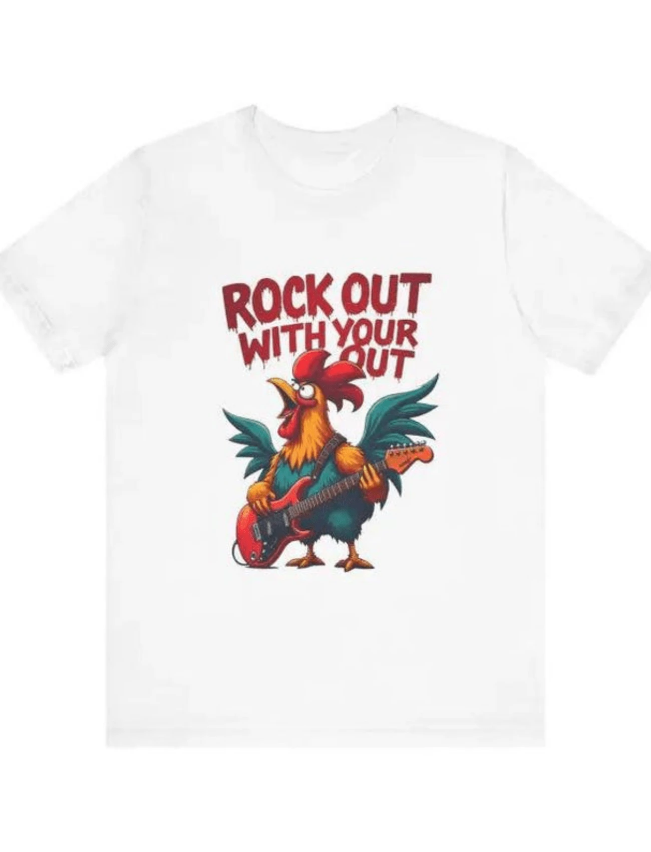 Rooster Graphic T Shirt In Beige Black White And Dark Grey - trắng - Xem 1