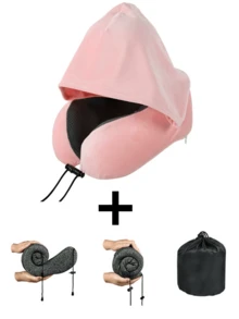 可调节颈枕 - 聚酯纤维材质，可水洗，多种颜色可选，适合汽车旅行和户外使用，舒适支撑颈部