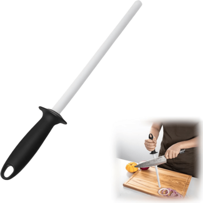 10&Quot; Professional Ceramic Knife Sharpener,Handheld Sharpening Rod With 2000 Grit, Ideal For Kitchen Knives �C Essent...