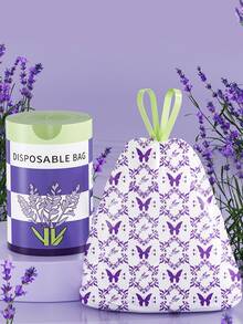 150pcs Household Drawstring Trash Bags, Made Of Thick Durable Material, Tear-Resistant, With Self-Sealing Function, Plastic Material. - Purple - View 5