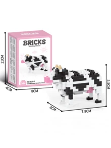 1776pcs Funny Cartoon Animal Building Blocks Set, Giraffe/Zebra/Deer/Antelope/Camel/Cow/Alpaca, Creative Educational DIY Model, Mini Assembly Blocks, Home Decor, Desk Ornament, Halloween/Christmas/Birthday Gift - Multicolor - View 14