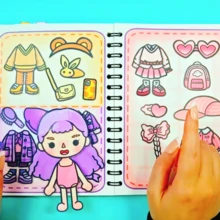 Set de colorear y manualidades para fiestas casuales para niños de Toca Boca, producto sin terminar que requiere cortar y hacer a mano, set de libros de recortes y colorear antiestrés para niños