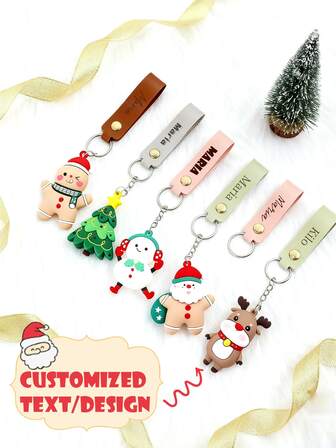 Llavero personalizado de Navidad con nombre grabado, llavero de familia, llavero de Papá Noel, decoraciones navideñas, regalo de Navidad, encantos de regalo de Navidad, joyas navideñas con esmalte, regalo de vacaciones, regalo de decoración de vacaciones, regalo familiar de Navidad, llavero de regalo de Navidad, llavero de fiesta de despedida de soltera, regalo de cumpleaños