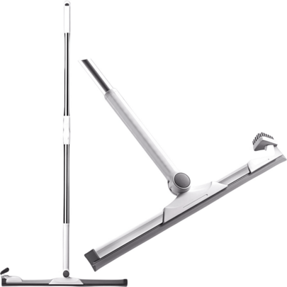 Floor Squeegee With Edge Brush | 75115cm Retractable Handle, Detachable Wall Brush &Amp; Glass Scrubber | Shower Wipe...