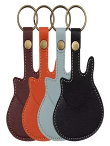 1pc Guitar Pick Holder Keychain, Personalized Guitar-Shaped Faux Leather Pick Pouch With Stitching Closure, Guitar Pick Case, Suitable For Holiday Gifts - Multicolor - View 11