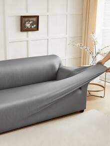 Plain Sofa Cover, Single Size, 1/2/3/4 Seater, Various Colors, Immediate Shipping, Adjustable, Full Protection - Gris - Ver 2