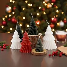 1pc 4-Tier Christmas Tree Shaped Candle, Scented Candle Decor For Birthday Party, Home Tabletop, Large/Medium/Small Size Candle, Holiday Gift - Multicolor - View 2