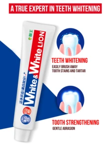 LION White & White Dutch Mint Whitening Toothpaste, 150g/5.29oz - Fluoride Formula, Deep Cleans Teeth And Removes Stains, Gentle Abrasion Won't Damage Teeth, Fresh Dutch Mint Flavor, Flip-Top Design For Easy Opening, Daily Whitening And Freshness. - Lion Whitening Toothpaste (Dutch Mint Flavor) - View 6