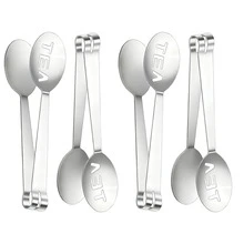 1/2/4pcs Stainless Steel Tea Bag Squeezer Clips, Ice Tongs, Strainer Clips, Snack & Fruit Clips - Silver - View 6