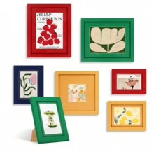 1个/3个彩虹系列彩色卡纸相框，尺寸分别为6英寸、7英寸、8英寸、10英寸、12英寸，适合装饰画廊墙或客厅墙面，可用作情人节或教师节礼物，不含相纸，也可用于生日、毕业典礼等场合。 - 彩色 - 查看 2