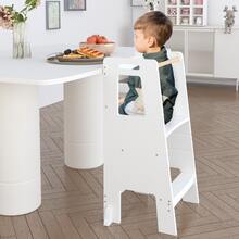 Velacasa Kids Standing Tower, Child Kitchen Step Stool Toddler Wood Stepping Stool - Children's Montessori Stool - Adjustable Height, Ideal Kids Kitchen Step Stool For Learning New Skills, White 16.45"D X 17.63"W X 35.82"H - mặc định - Xem 10