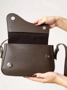 Bolsa de Ombro Feminina Charmy Baguete - Marrom - Visão 3