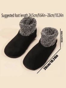 1 Pair Winter Black Floor Leg Warmers, Warm Leg Warmers With Thermal Lining, Thick Soft Bottom Non-Slip Indoor Sleeping Leg Warmers For Adults