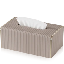 条纹 PU 皮革纸巾盒，北欧奢华风格酒店金边纸巾盒，适用于客厅卧室，创意大号餐巾纸分配器，母亲节礼物，家居浴室装饰，浴室收纳，秋季装饰，返校 - 彩色 - 查看 13