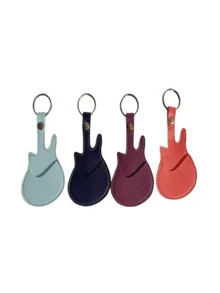 1pc Guitar Pick Holder Keychain, Personalized Guitar-Shaped Faux Leather Pick Pouch With Stitching Closure, Guitar Pick Case, Suitable For Holiday Gifts - Multicolor - View 5