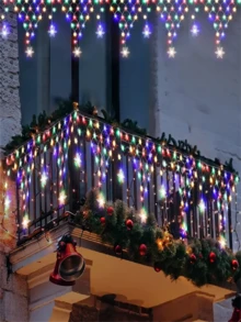 1 buah Lampu Segitiga Surya, Lampu Suasana Dekoratif Luar Ruangan LED, Lampu Batang Es Kepingan Salju Natal, Lampu String Peri Surya, 8 Mode, Putih Hangat/Warna Opsional, Cocok Untuk Dekorasi Taman, Teras Atap, Pesta Ulang Tahun dan Pesta Liburan, Lampu Strip Surya, Lampu String Surya (500mAh) - energi matahari - View 3