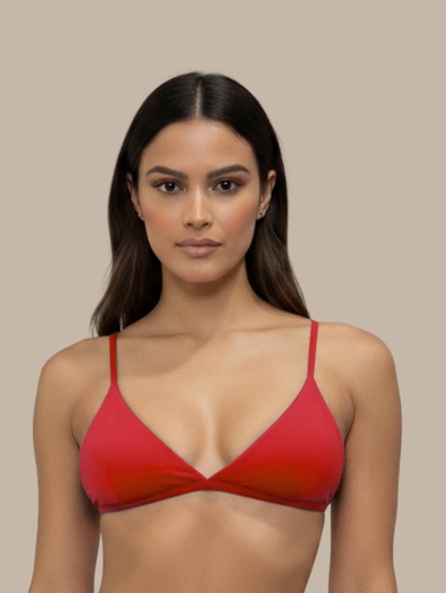 DEEPLY Biquini top cortininha liso com regulagem nas alças , fecho e abertura para bojo removivel-Lançamento Primavera Verão
