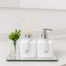 Pet Bathroom Set With Reed Diffuser And Luxurious Liquid Soap, Cords, And Tray - White/Gold - View 3