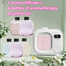 1 Set Smart Aroma Diffuser Kit, Aroma Mist, Essential Oil Diffuser. Essential Oil Set, Home Fragrance Diffuser, Floral Essential Oils, Oil Diffuser, USB Humidifier Aroma Diffuser, Rechargeable Aroma Diffuser, Air Freshener, Home Decor Fragrance. - White - View 15