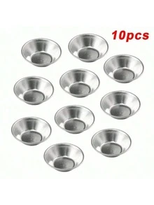 10入組回收物,塔形模具,鋁製迷你撻烤盤,不沾迷你派餅盤,布丁模具,烘焙工具,廚房小工具,廚房配件,家居廚房用品 - 銀色10件 - 查看 10