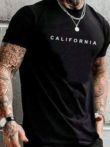 Camisa Masculina California Basica Streetwear Malha Fria 100% Algodão - Preto - Visão 1