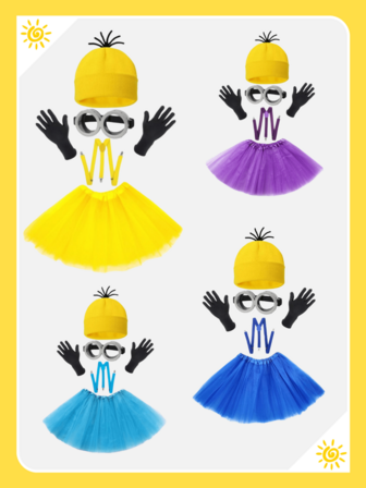 Set de 5 piezas de sombrero tejido, guantes, accesorios de disfraz de gafas, accesorios de disfraz para fiesta, actuación y baile