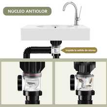 CASALIVA Kit de cespol para lavabo de baño, Desagüe anti olores para fregadero, De fácil instalación, previene obstrucciones y malos olores para uso en cocina y baño - Negro - Ver 5