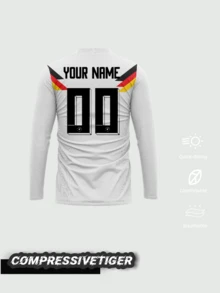 Customized Germany 25/26 Season Long Sleeve Soccer Jersey - Personalized Football Shirt For Men And Women, Suitable For Sports And Casual Wear, Breathable Athletic Top For Soccer, Basketball, Running, Sports Fan - White - View 2