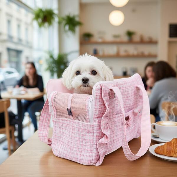 PINCOOL Portable Cat Carrier Soft Sided Cat Carrier For Medium Cats And Small Dogs Up To 15 Pounds, Airline Approved Travel Dog Carrier, Breathable Handbag Pet Carrier Cat Carrier Cat Backpack Bike Trailer