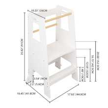 Velacasa Kids Standing Tower, Child Kitchen Step Stool Toddler Wood Stepping Stool - Children's Montessori Stool - Adjustable Height, Ideal Kids Kitchen Step Stool For Learning New Skills, White 16.45"D X 17.63"W X 35.82"H - mặc định - Xem 3